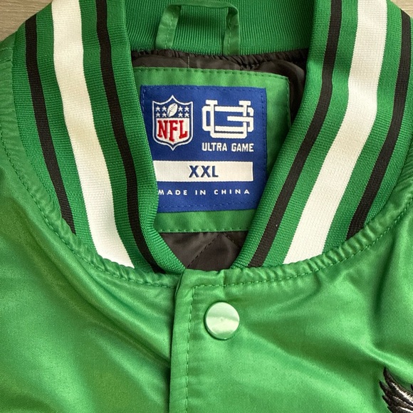 NFL Philadelphia Eagles Varsity Bomber Jacket Kelly Green Retro Men's XXL NWT - Picture 2 of 9